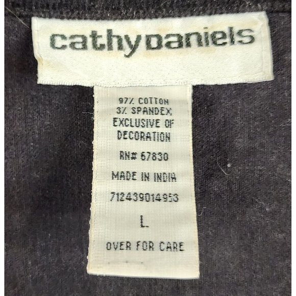 Cathy Daniels Jacket Womens Large Black Corduroy Rhinestone Western Snap On - Picture 4 of 11